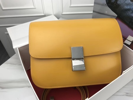 Celine Classic Box Flap Bag Original Calfskin Leather 3378 Yellow