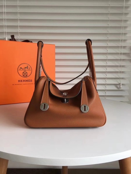 Hermes Lindy Original Togo Leather Bag 5086 Brown