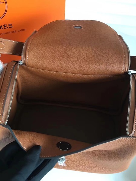 Hermes Lindy Original Togo Leather Bag 5086 Brown