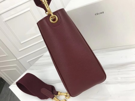 Celine Cabas Phantom Bags Original Calfskin Leather 3370 Wine