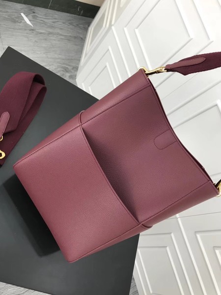 Celine SEAU SANGLE Cabas Bags Original Calfskin Leather 3369 Wine