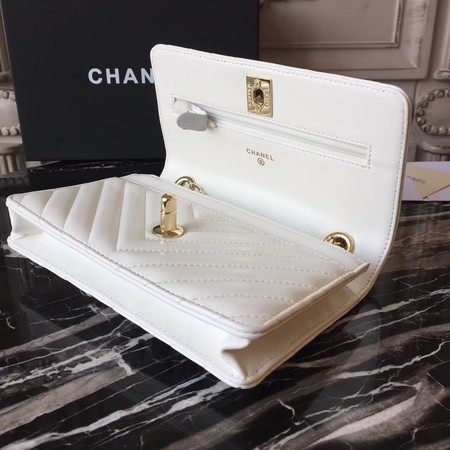 Chanel WOC Original Sheepskin Leather Shoulder Bag 33814 Offwhite