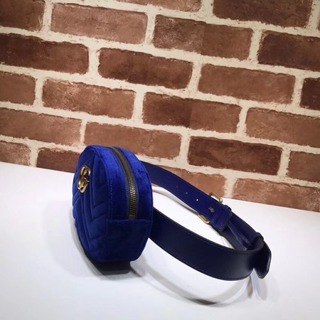 Gucci GG Marmont Velvet Belt Bag 476434 dark blue