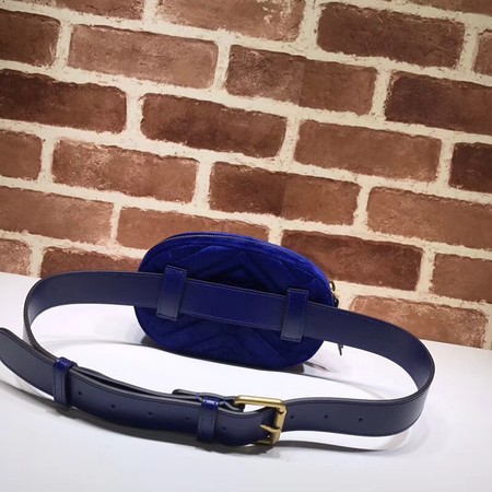 Gucci GG Marmont Velvet Belt Bag 476434 dark blue