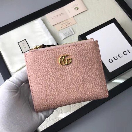 Gucci Calfskin Leather Wallet 474747 pink