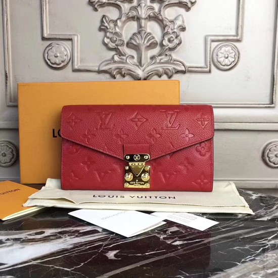 Louis Vuitton Original Monogram Empreinte Metis Wallet 62459 red