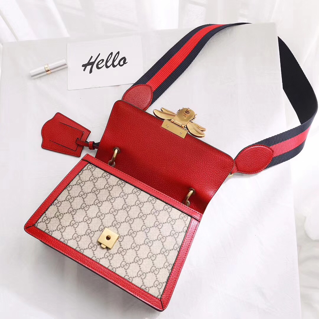 Gucci Queen Margaret GG small top handle bag 476541 red