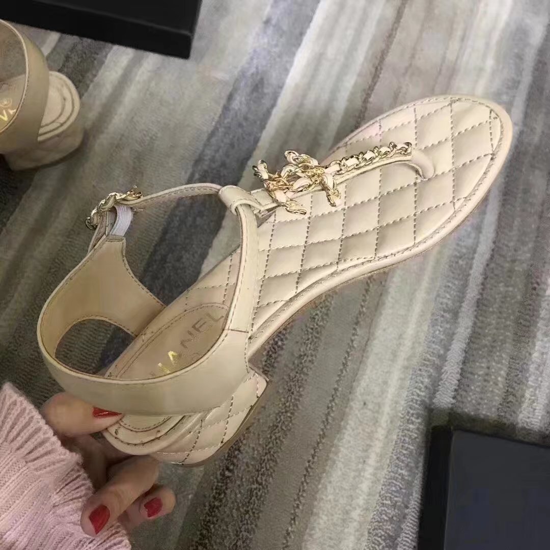 Chanel sandals CH2328LS Apricot heel of a shoe 4CM