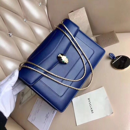 BVLGARI Serpenti leather shoulder bag 14632 blue