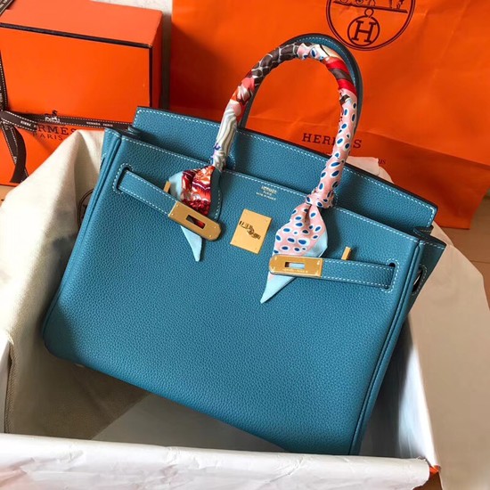 Hermes Birkin Tote Bag Original Togo Leather BK35 blue