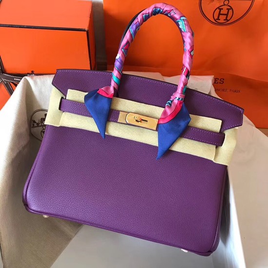 Hermes Birkin Tote Bag Original Togo Leather BK35 purple