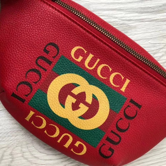 Gucci Print small belt bag 527792 red