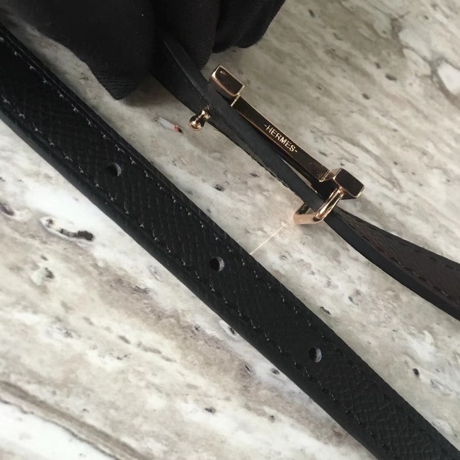 Hermes Focus belt buckle & Reversible leather strap 13 mm H20815 black