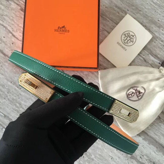 Hermes original epsom leather Kelly belt H069853 green