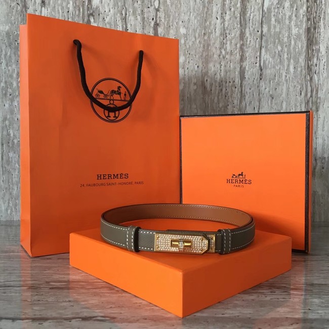 Hermes original epsom leather Kelly belt H069853 grey