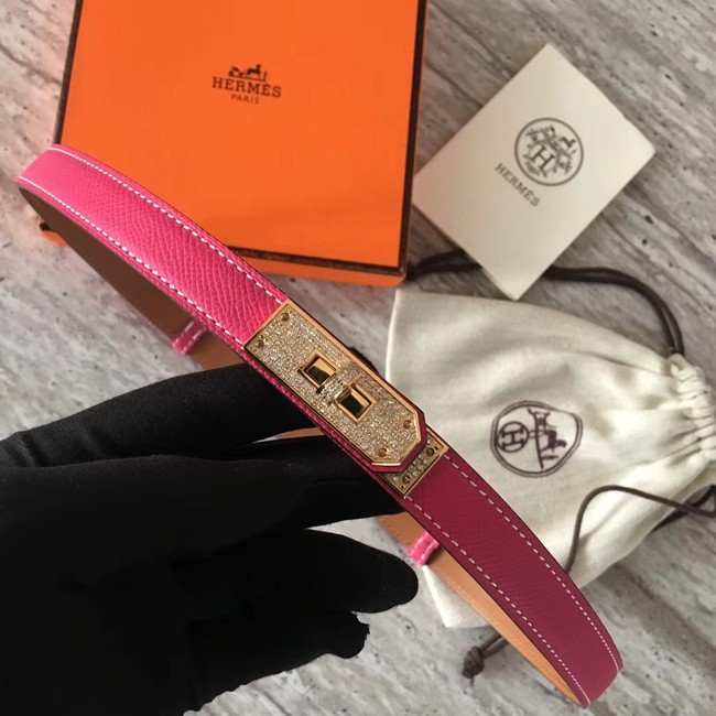 Hermes original epsom leather Kelly belt H069853 rose