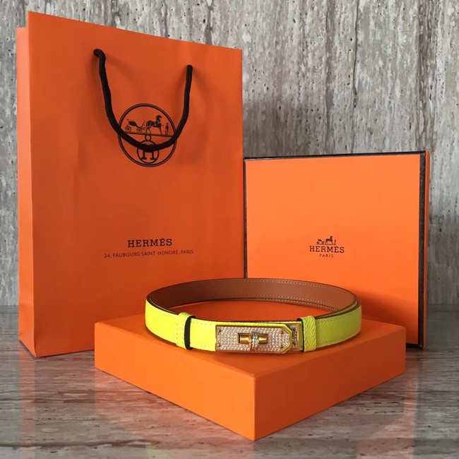 Hermes original epsom leather Kelly belt H069853 yellow