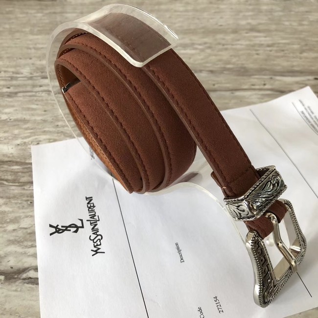 YSL leather belt 4765 brown