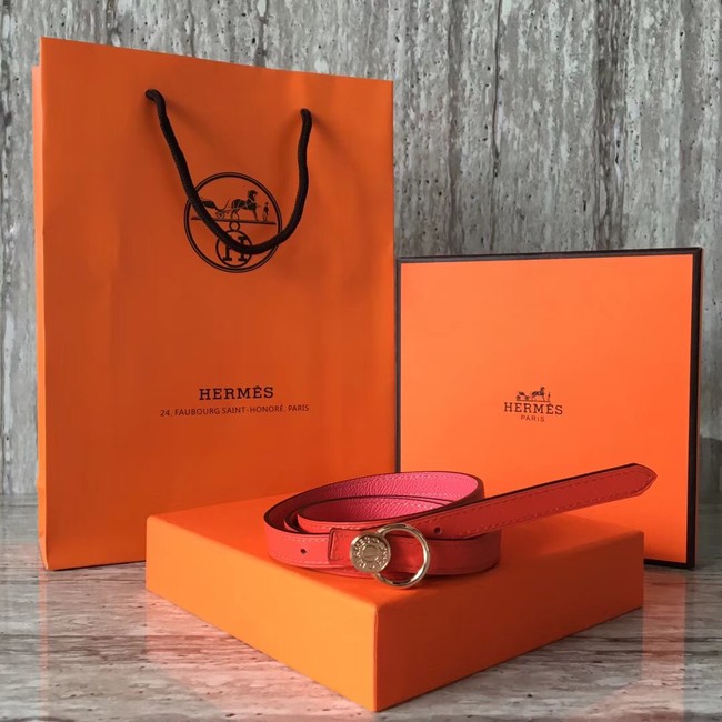 Hermes Mini belt buckle & Reversible leather strap 13 mm H07142 rose