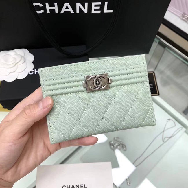 BOY CHANEL Card Holder A84431 Light green