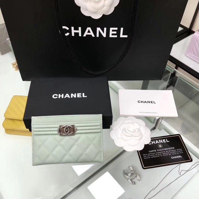 BOY CHANEL Card Holder A84431 Light green