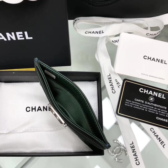 BOY CHANEL Card Holder A84431 Blackish green