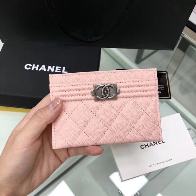 BOY CHANEL Card Holder A84431 pink