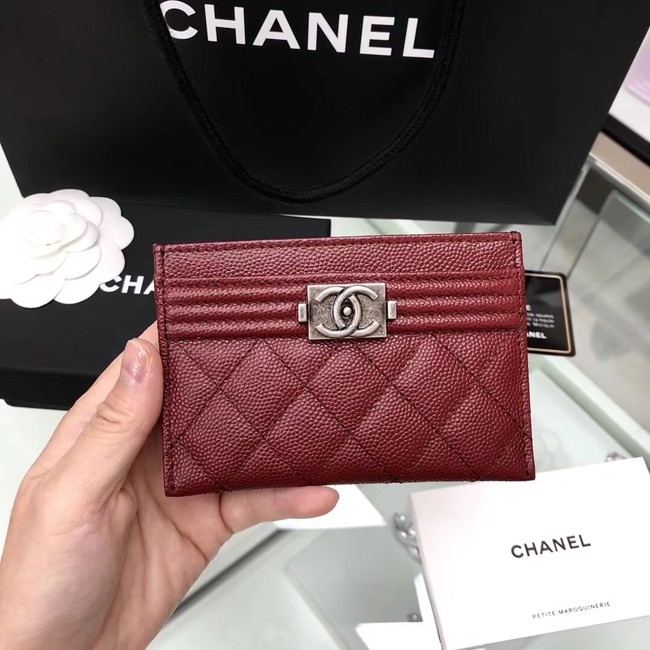 BOY CHANEL Card Holder A84431 red