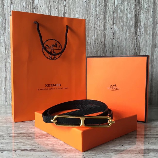 Hermes Roulis buckle & Reversible leather strap 13 mm H065538 black