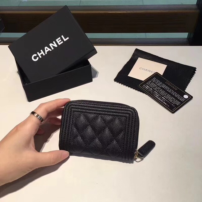 BOY CHANEL Coin Purse A80602 black