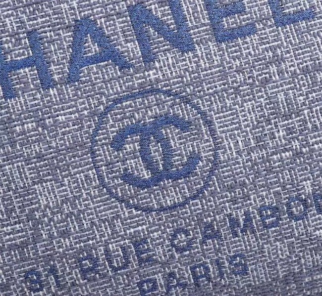 Chanel Canvas Tote Shopping Bag 8099 blue