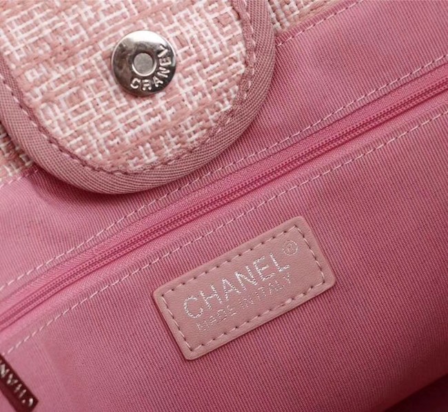 Chanel Canvas Tote Shopping Bag 8099 pink