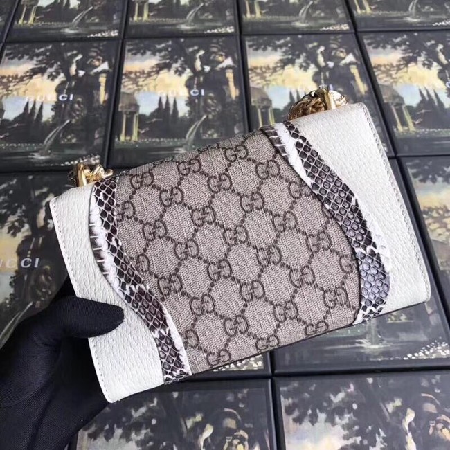 Gucci Padlock snakeskin small shoulder bag 432182 white