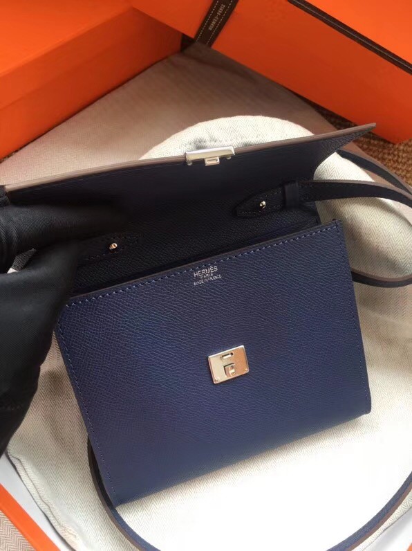 Hermes Clutch Epsom calfskin H0589 Dark Blue