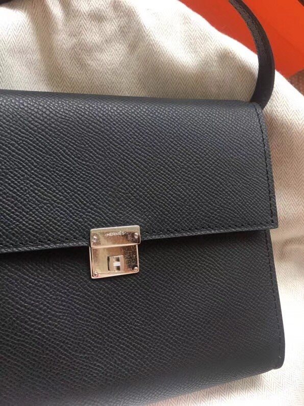 Hermes Clutch Epsom calfskin cross-body bag H0589 black