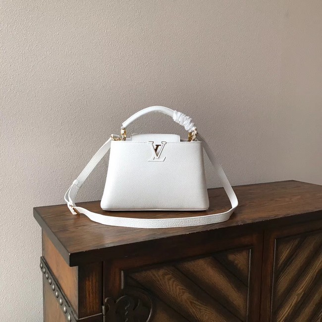 Louis vuitton original taurillon leather Capucines PM M48865 white