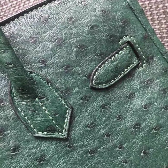 Hermes Real ostrich leather birkin bag BK35 green