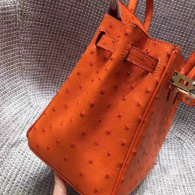 Hermes Real ostrich leather birkin bag BK35 orange