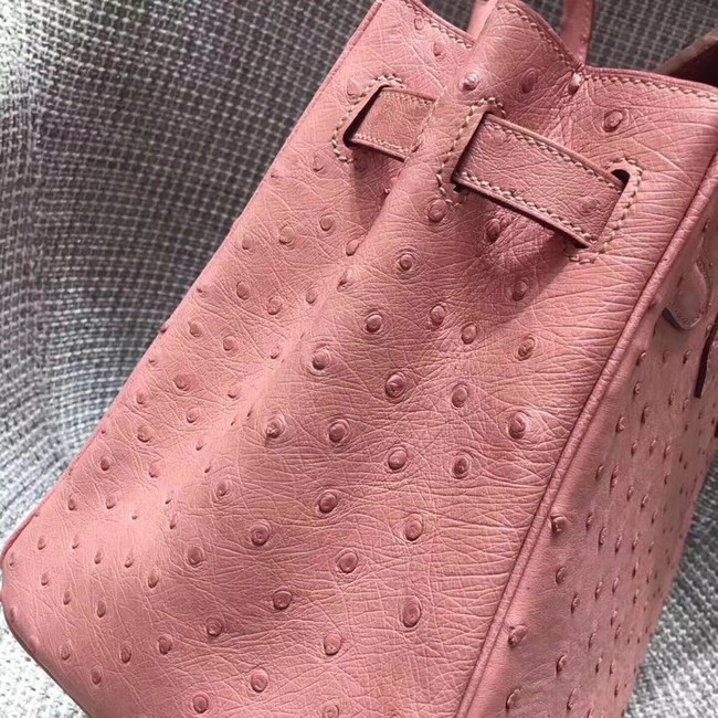 Hermes Real ostrich leather birkin bag BK35 pink