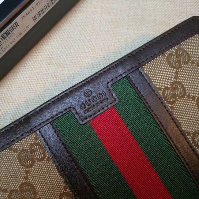 Gucci GG canvas zipper wallet 353651 brown