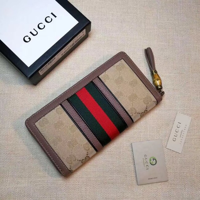 Gucci GG canvas zipper wallet 353651 dark pink