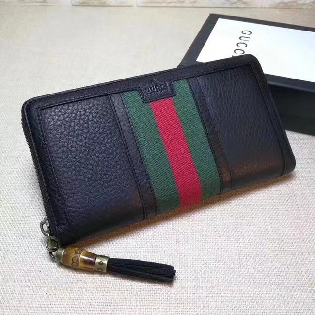 Gucci Leather zipper wallet 353651 black