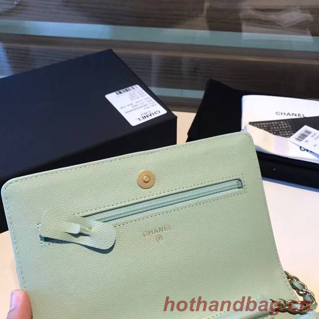 BOY CHANEL Original Wallet on Chain A80287 Light green