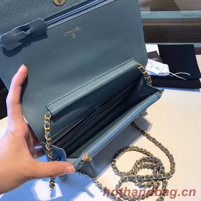 BOY CHANEL Original Wallet on Chain A80287 blue