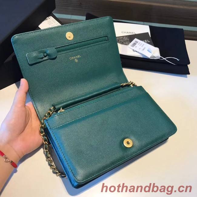 BOY CHANEL Original Wallet on Chain A80287 green