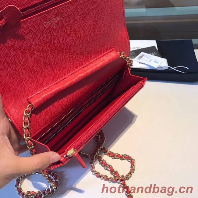 BOY CHANEL Original Wallet on Chain A80287 red