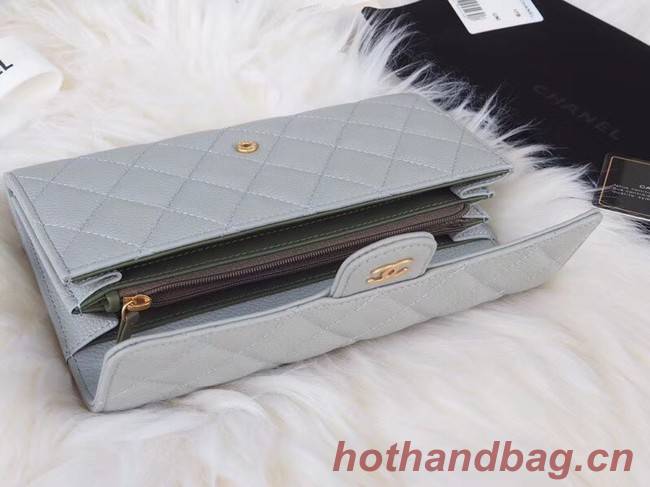 Chanel Classic Flap Wallet A31506 grey Gold-Tone Metal