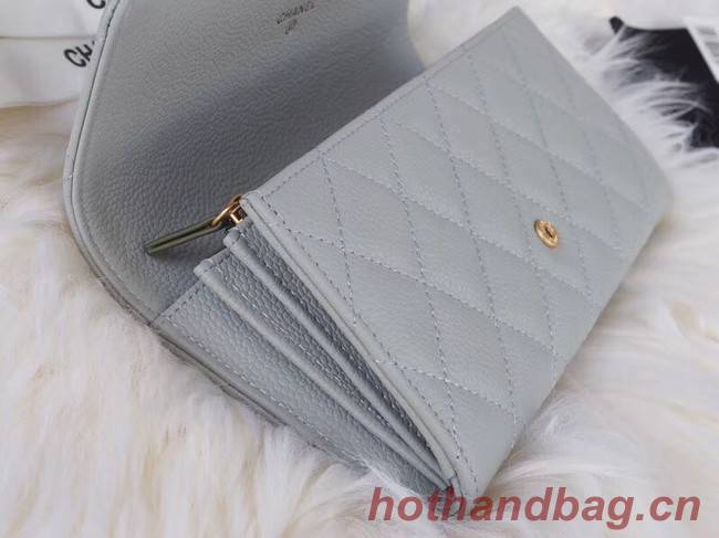 Chanel Classic Flap Wallet A31506 grey Gold-Tone Metal