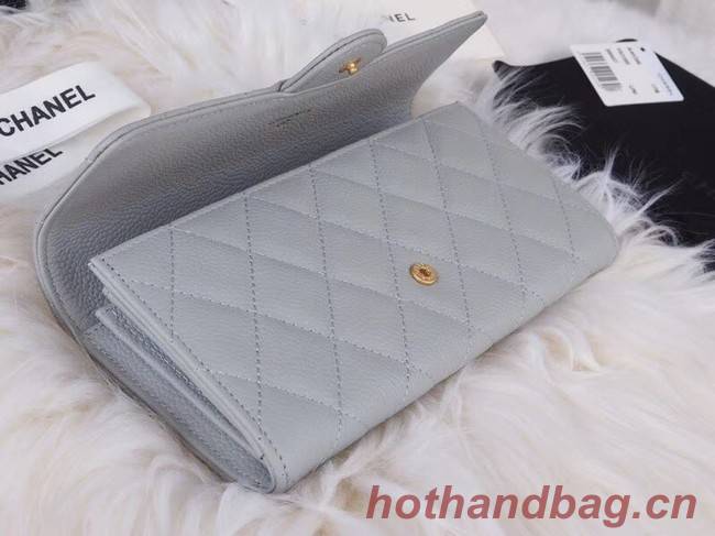 Chanel Classic Flap Wallet A31506 grey Gold-Tone Metal