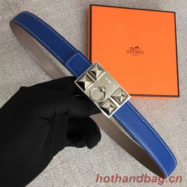 Hermes Collier de Chien belt buckle & Reversible leather strap 24 mm H0521 blue